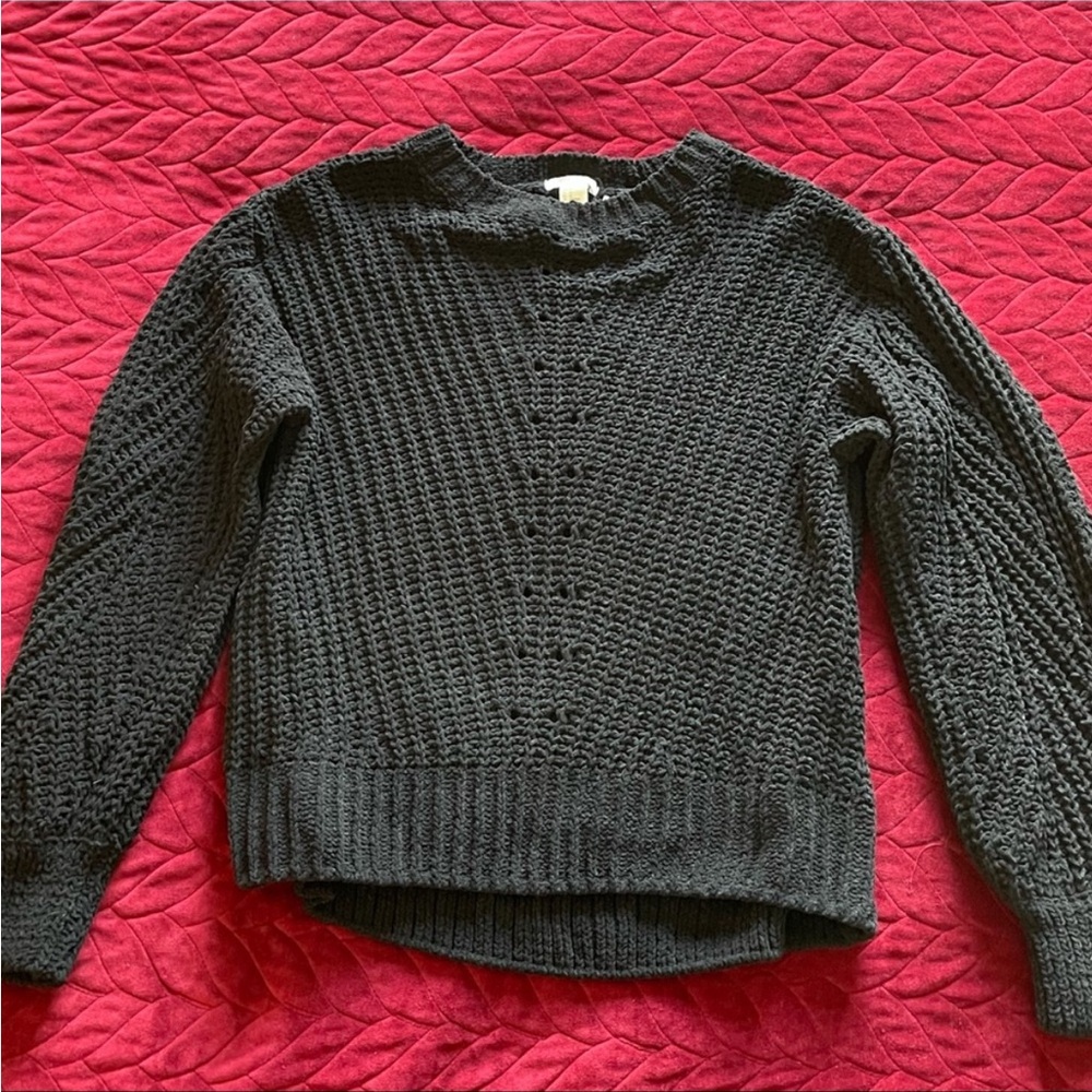 NWTH&M Black Crew Neck Knit Sweater Relaxed Fit